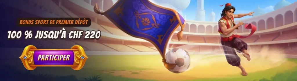 Bonus sport de premier dépôt – 100 % jusqu’à CHF 220